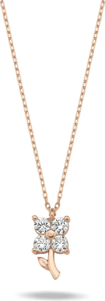 Collier Femme Idée Cadeau Anniversaire Trèfle Argent 925 et Or Rose