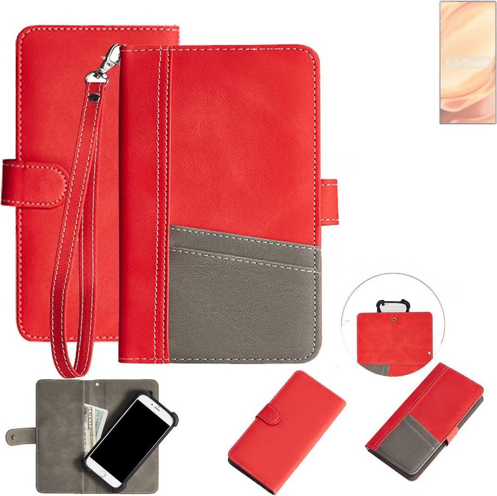 K-S-Trade Handy Schutzhülle kompatibel mit nubia Z50 Ultra Hülle Portemonnee Brieftasche Klapphülle Kartenfächer Flip Wallet Case Etui