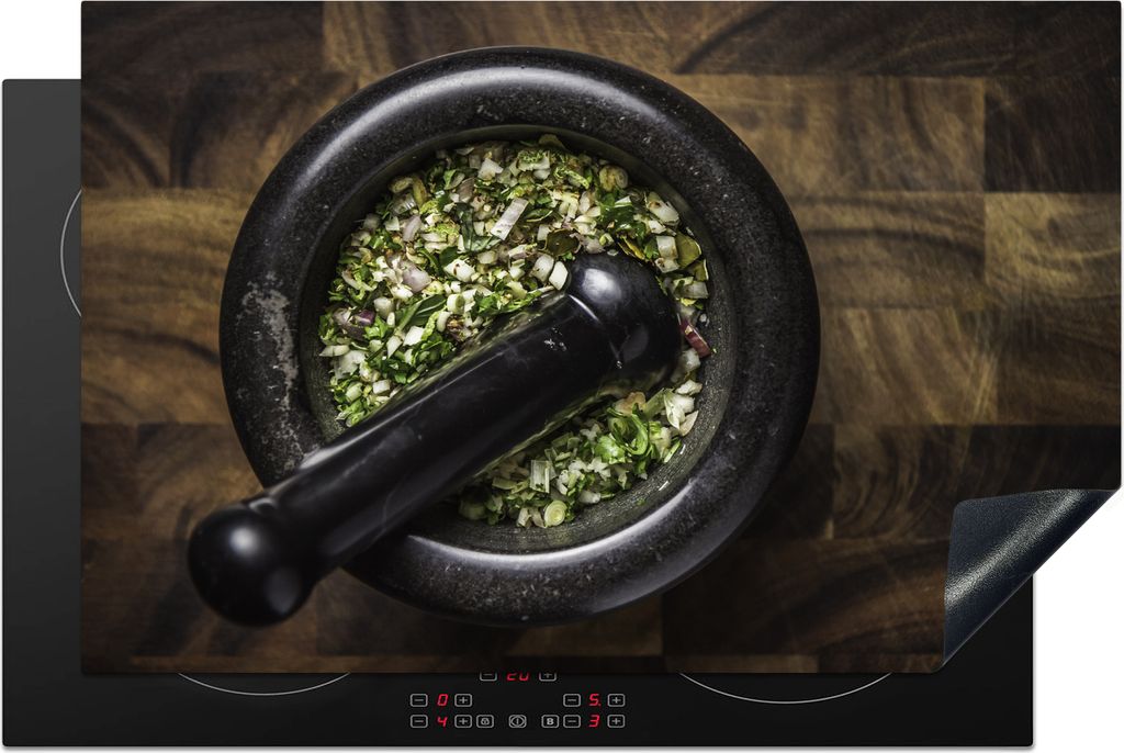 KitchenYeah© Herdabdeckplatte Das grüne Curry in einem Produktbild 