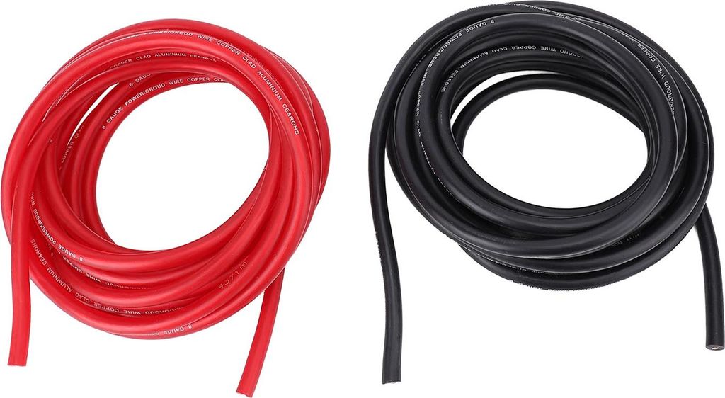 2 Stück 8-Gauge-Draht mit Kabelenden, Schrumpfschlauch, 20 Fuß, 8 AWG, Kfz-Stromversorgung, Bodenbatterie für Fahrzeug, Wohnmobil, Anhänger, Boot