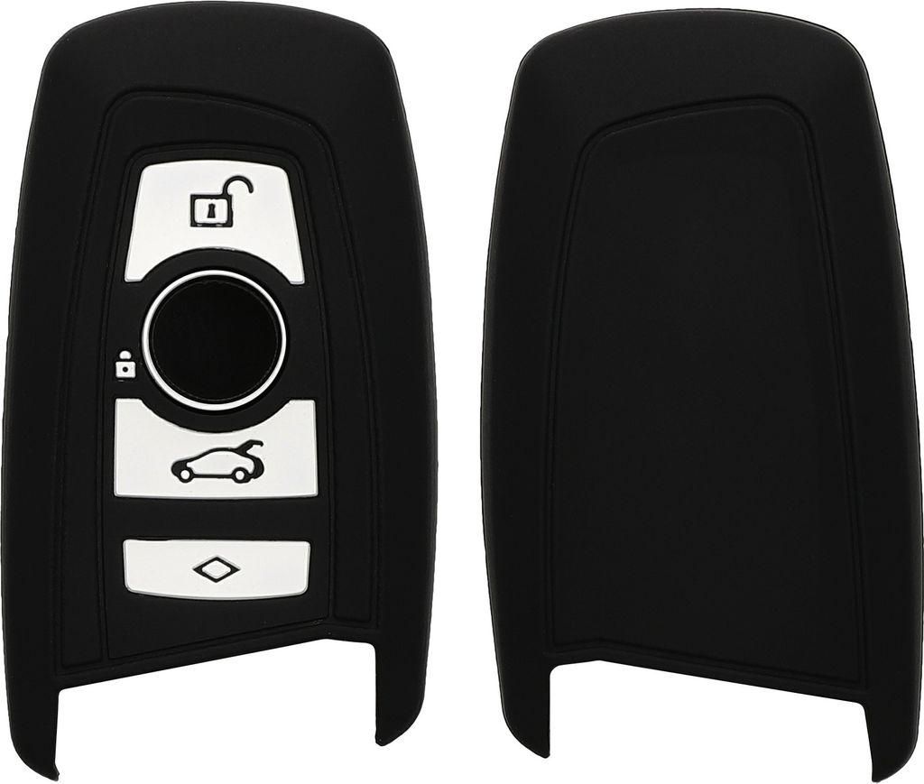 kwmobile Autoschlüssel Silikon Hülle kompatibel mit BMW 4-Tasten SmartKey Autoschlüssel - Schlüsselhülle in Schwarz
