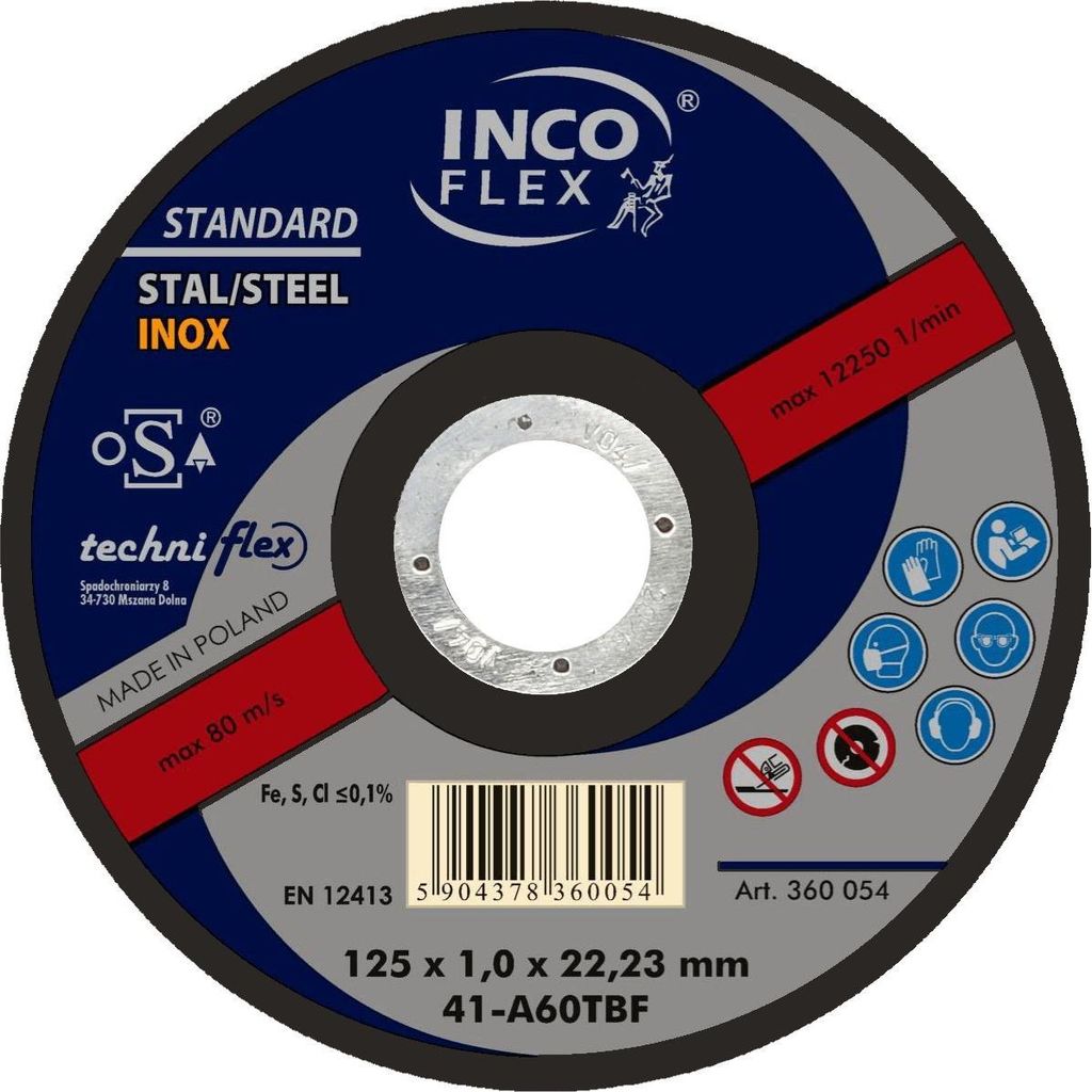 Incoflex tarcza do ciecia metalu 125 x 1.0 x 22,2mm
