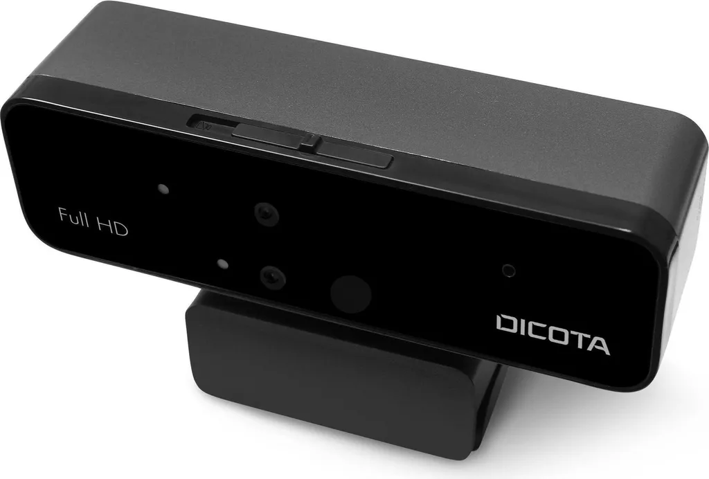 Dicota Webcam PRO Face Recognition Full HD Noire pour Windows Hello