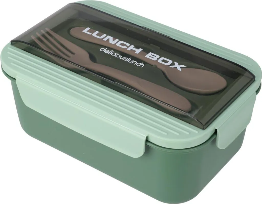 Scatola Sigillante Snack con Posate 21x14x7 cm Verde - Offerta Shop