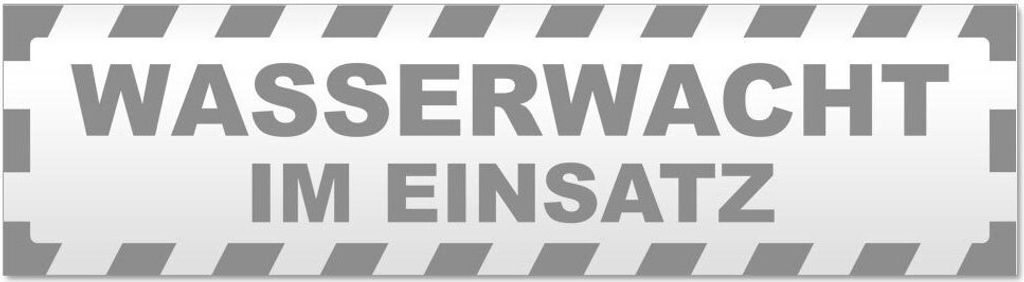 Kiwistar - Autoaufkleber - Grau - 20 x 5,3 cm - Wasserwacht im Einsatz gestreift - Hinweis Aufkleber Sticker für Auto, Kfz, Fahrrad, PKW, LKW