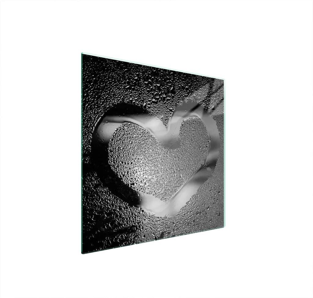 Tagliere Vetro 50x52 Cuore - Protezione Piano Cottura Universale