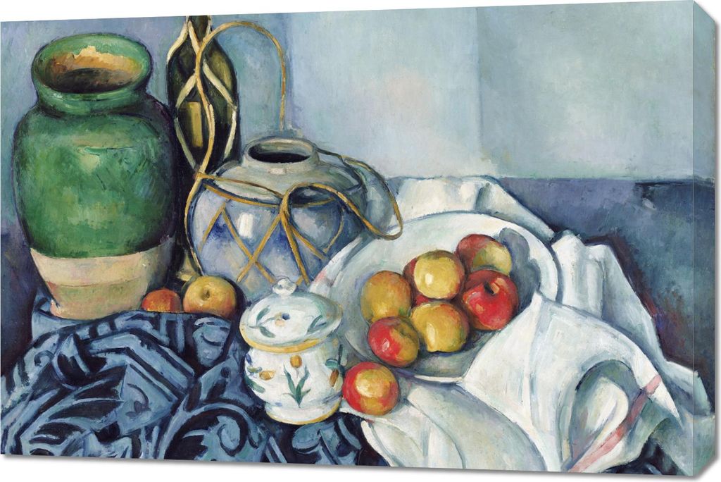 Bild 90x60cm Stilleben mit Äpfeln, Paul Cézanne Vintage Salon