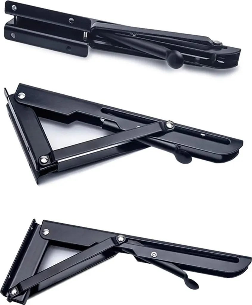 Équerres de fixation pliantes pour table et bibliothèque - Lot de 2 - 2