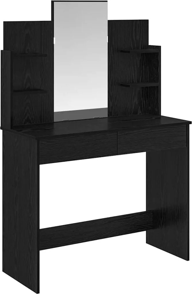 Tavolo da Toilette vidaXL Rovere Nero - Struttura Robusta 96 cm