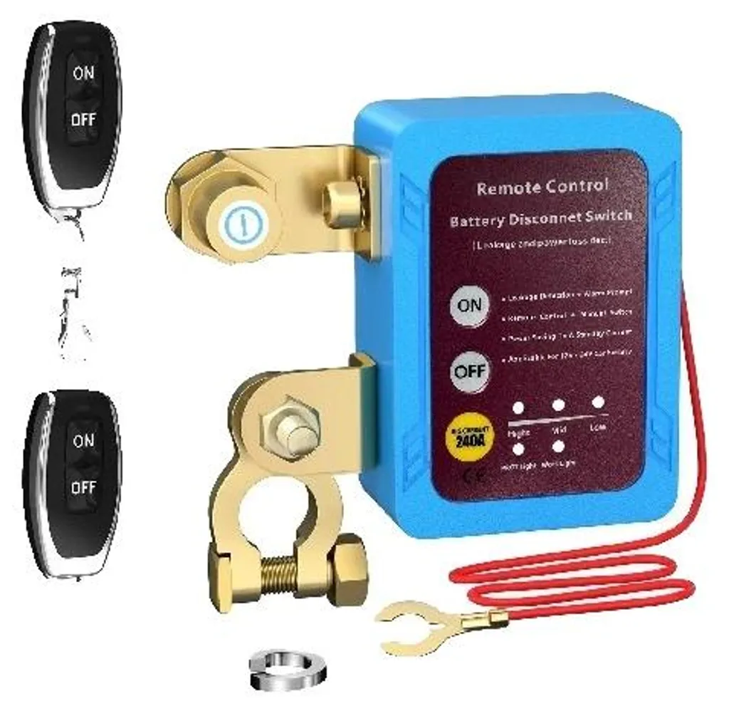 Interrupteur de Batterie à Distance avec Indicateur LED et 2 Clés - 12V