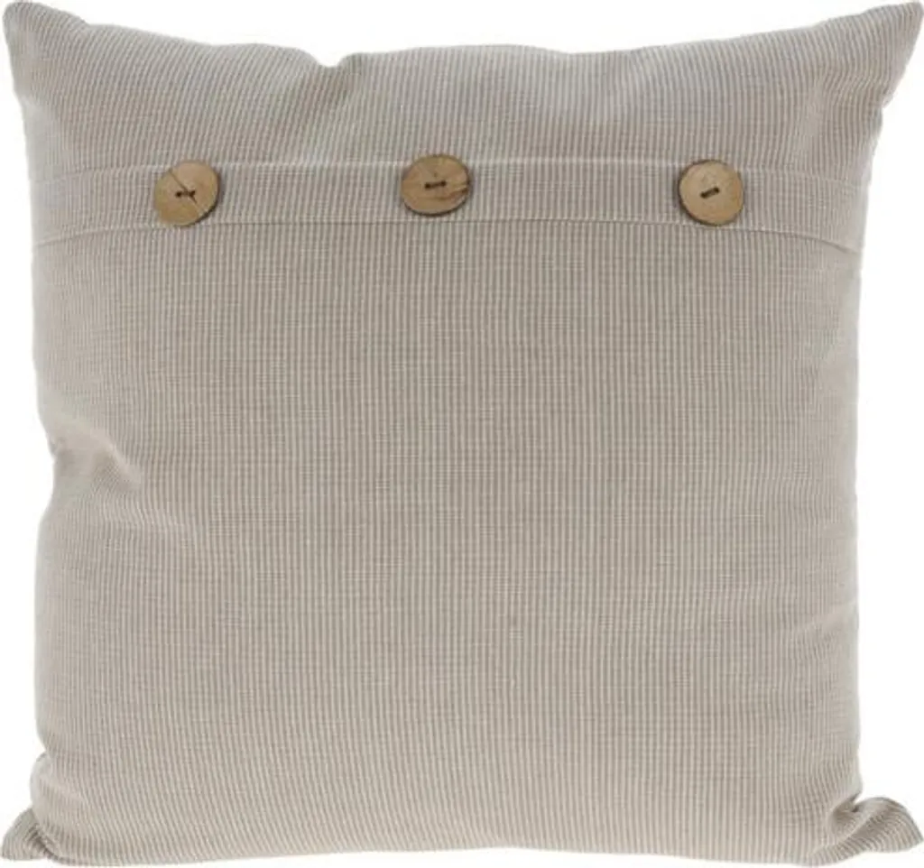 Housse de coussin gris 45x45 cm avec boutons déco pour canapé et lit