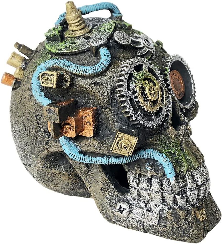 Mechanischer Piratenschädel für Aquarium – Reptilienhöhle