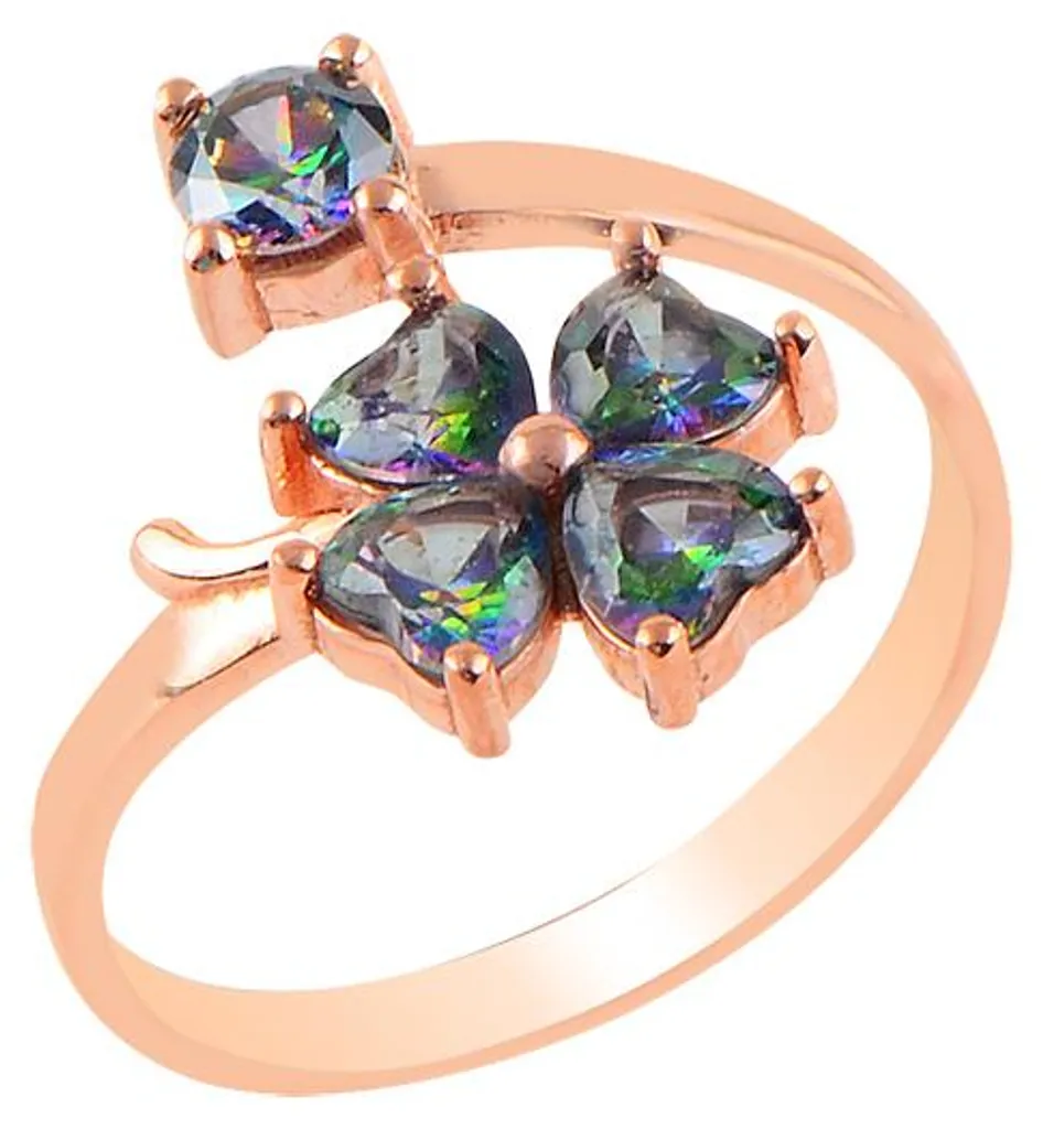 Bague ajustable femme en argent massif et pierre topaze mystique