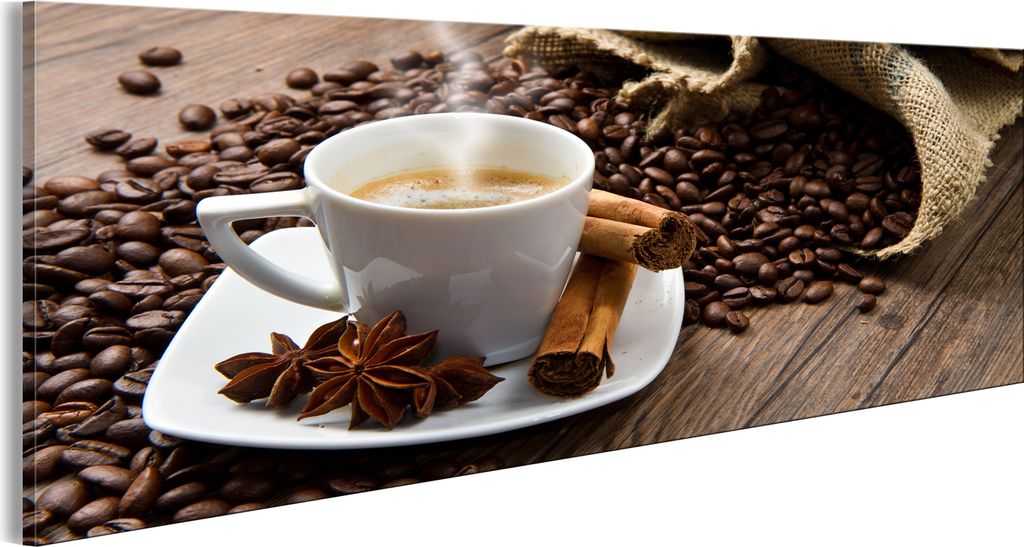 Modernes Wandbild 030207-8 (120x40) - 1 Teilig Bilder Fotografie auf Vlies Leinwand Foto Bild Dekoration Wand Bilder Kunstdruck Kaffee