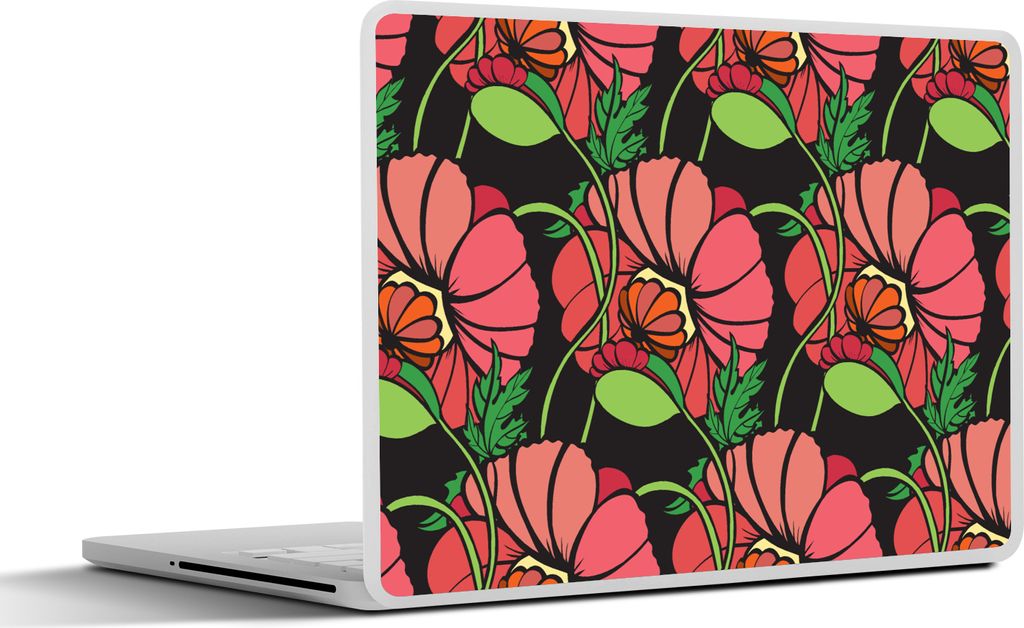MuchoWow Laptop Aufkleber Sticker Cover Blumen - Natur - Rosa - Muster 30x22 cm - Laptop-Sticker