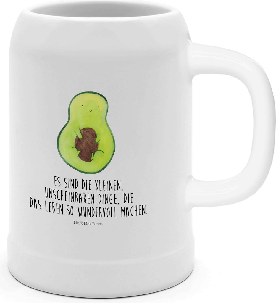 Mr. & Mrs. Panda Seidel Avocado Kern - Weiß - Geschenk, Krug, Humpen, Steinkrug, Pflanze, Baby, Keramikkrug, Bierhumpen, Vegan, Liebe