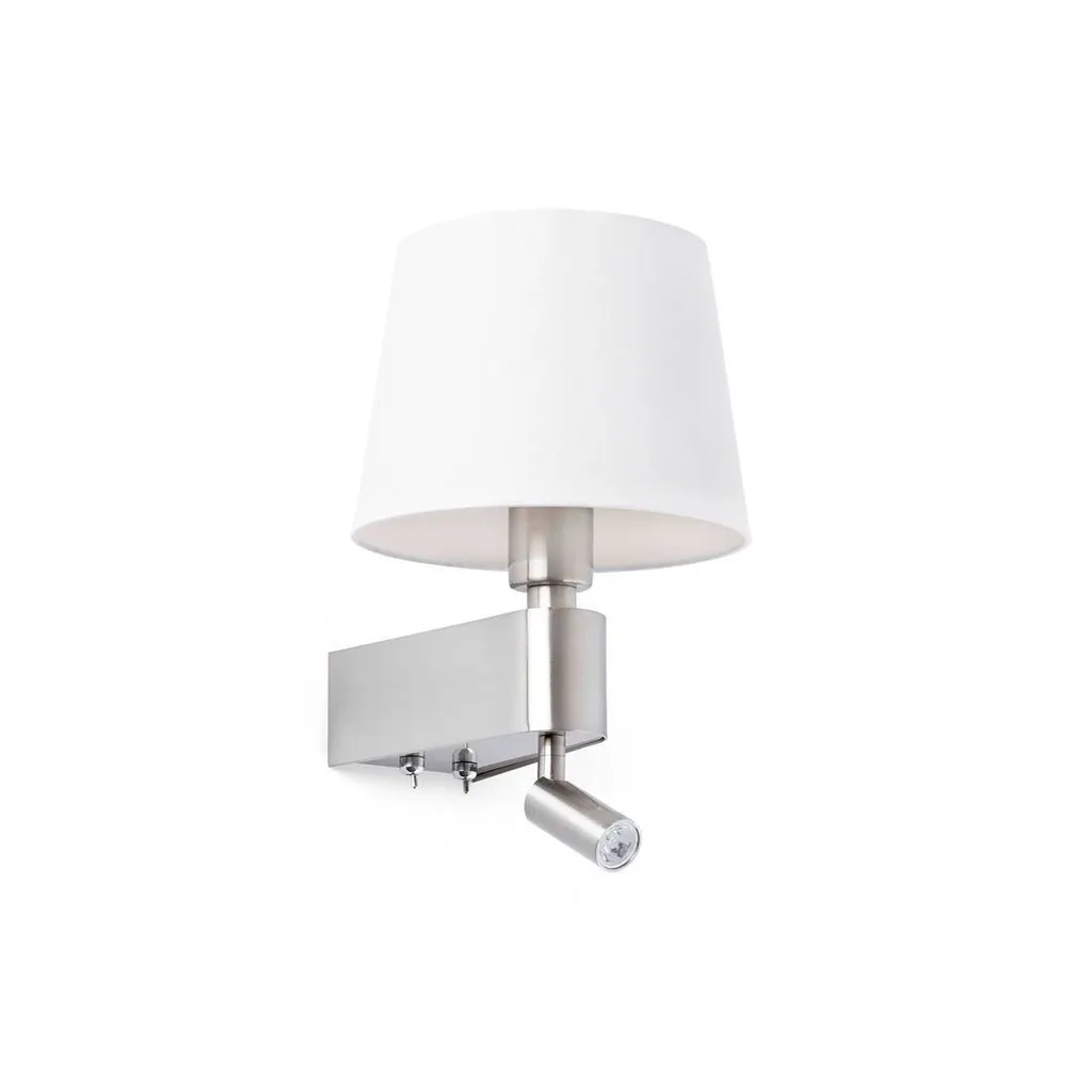 Applique ROOM Nichel e Bianco con Braccio LED Reading 2700K Design