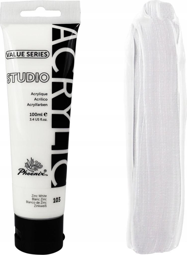 Künstlerische Zinkweiß-Acrylfarbe Phoenix 103 Zinkweiß 100ml