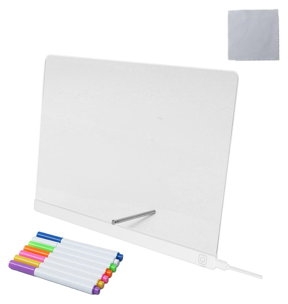 Wiederaufladbare LED-Notiztafel aus Acryl, abwischbare, leuchtende Nachrichtentafel, To-do-Listen-Tafel, wiederverwendbarer Wochenplaner
