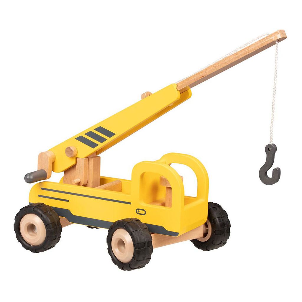 Goki Chariot à benne basculante en bois jaune Image du produit 