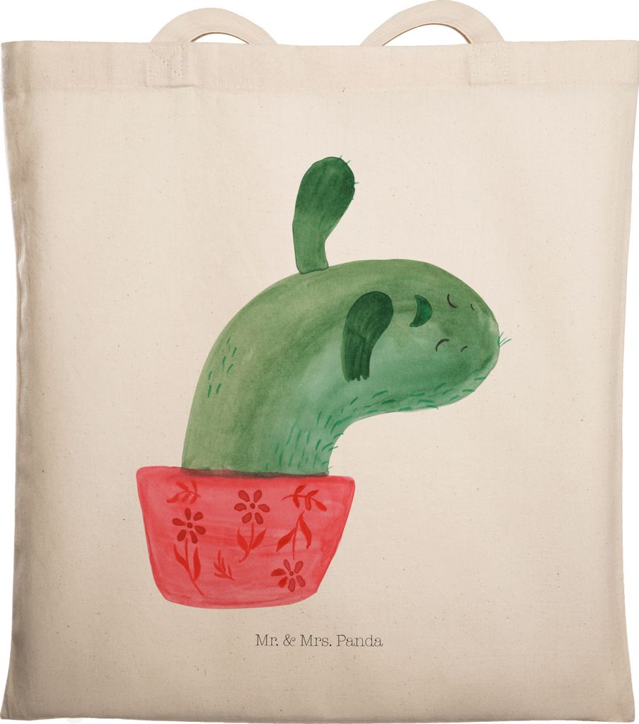 Mr. & Mrs. Panda Jutetasche Kaktus Mama - Transparent - Geschenk, Kakteen, Büro, Tasche, Baumwolltasche, Ärger, Motivation, Tote Bag, Shopping, Q...