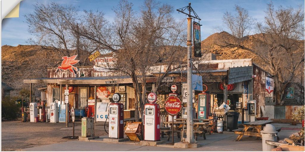 ARTland Wandbild, selbstklebend Tankstelle an der Route 66 Produktbild 