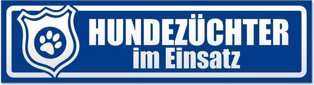 Kiwistar Hundezüchter im Einsatz invertiert Magnetschild Schild magnetisch - 60cm Verkehrsblau - Magnetfolie für Auto PKW Kfz