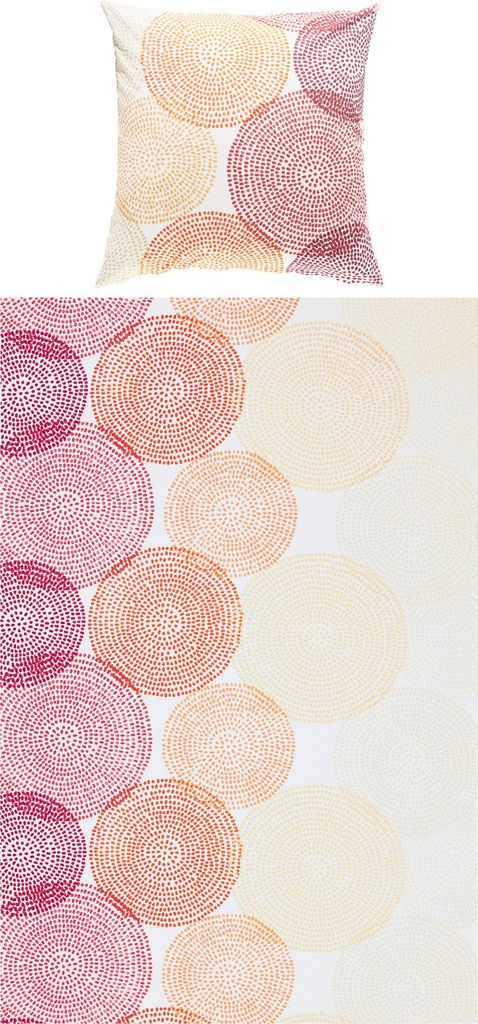 REDBEST Bettwäsche orange-weiß 1x 135x200 cm + 1x 80x80 cm