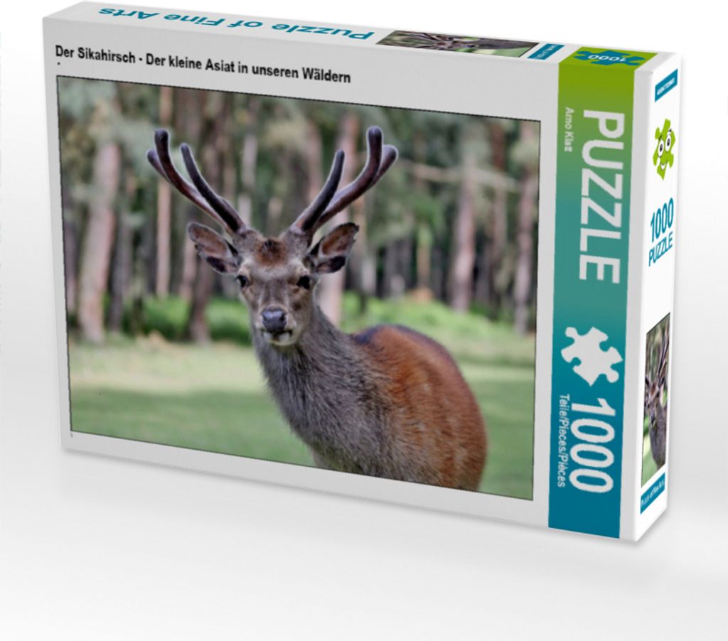 CALVENDO Puzzle Der Sikahirsch - Der kleine Asiat in unseren Wäldern | 1000 Teile Lege-Größe 64x48cm Foto-Puzzle für glückliche Stunden