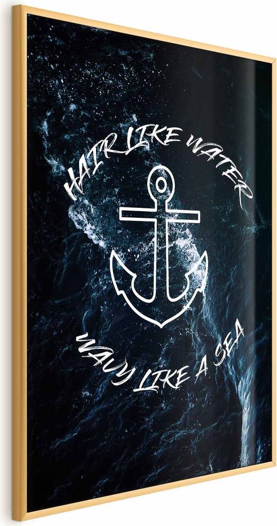 Posterpapier Poster - Hair Like Water, Wavy Like the Sea 40x60 cm Text m-C-0322-ao-a