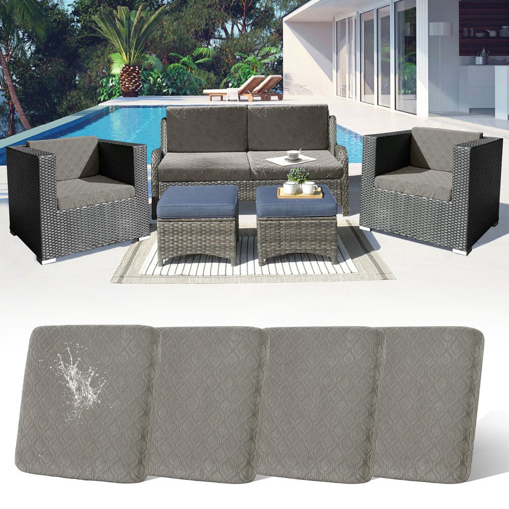4 Stück Outdoor Kissen Wetterfest Sofabezug Wasserdicht Sofa Sitzkissenbezug Outdoor Sofa Überzug Bezüge Für Gartenpolster Sofa Cushion Cover S...