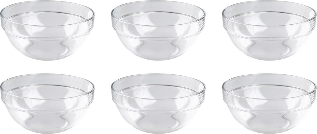Luminarc 925947 Empilable Schüssel aus Glas, Ø 17cm, klar (6 Stück)