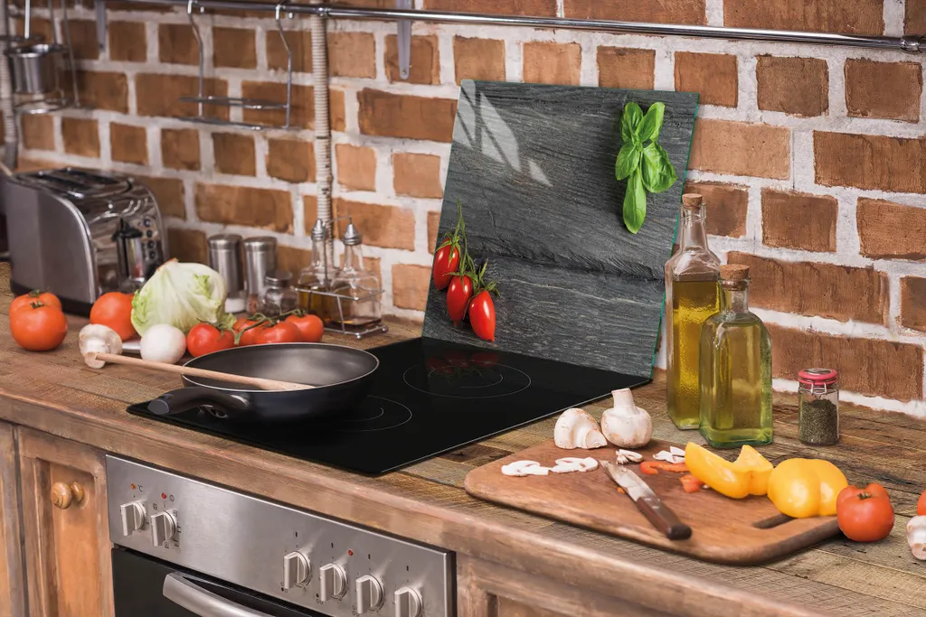 Tagliere Grande in Vetro 52x40 cm Pomodori - Ideale per Pasta e Carne - 6