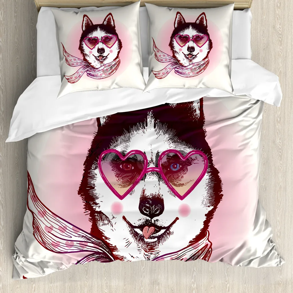 Offerta Set Copripiumino Abakuhaus - Rosa Pesca Antiacaro 135x200