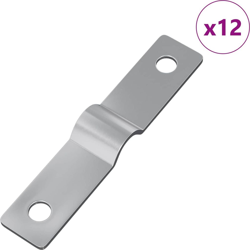 Einschlagplatte 12 pcs Silber 50 x 10 x 1,2 mm Eisen
