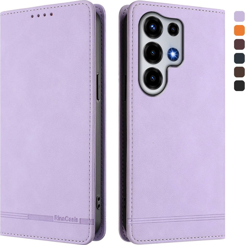 Hülle für itel Super 26 Ultra, Retro Kunstleder Ständer Klapphülle mit Kartenfächer und Magnetische Violett