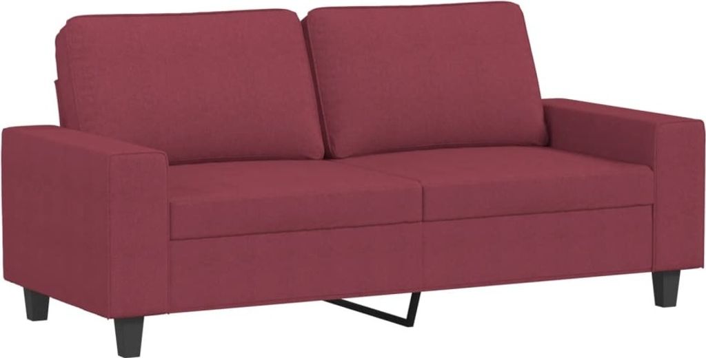 vidaXL Canapé 2 places vin rouge 140 cm Tissu Image du produit 