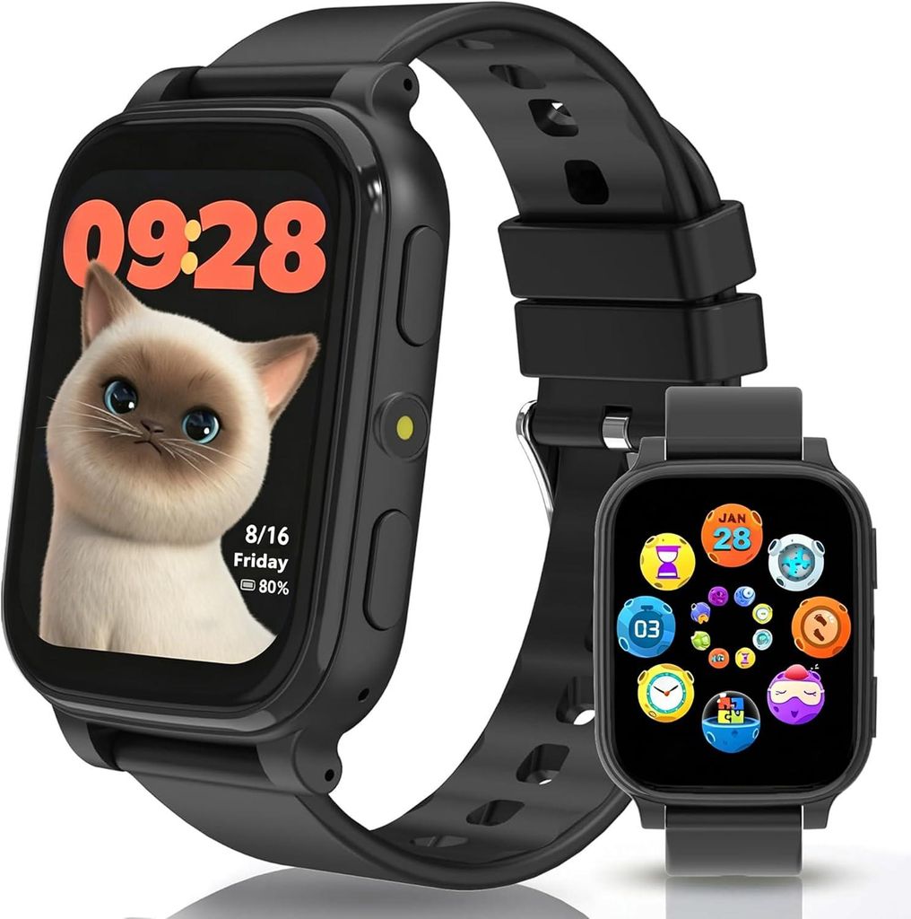 Smartwatch Kinder, Fitness Uhr kinder mit Schrittzähler, 1,83"HD-Touchscreen Fitness Tracker mit Schlafmonitor, Wecker, 18 Puzzlespiele, ohne App,...