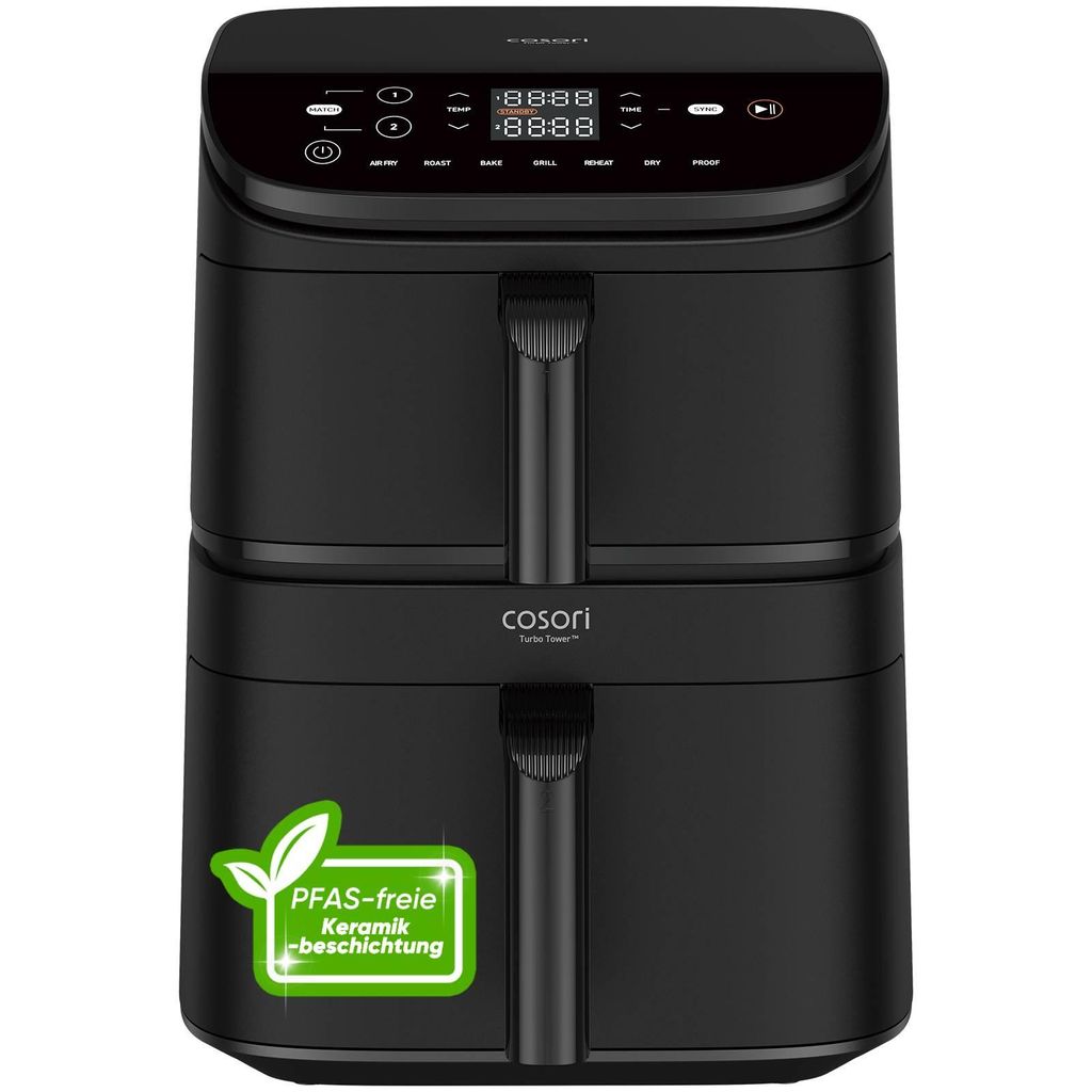 COSORI Turbo Tower Heißluftfritteuse Airfryer 10,8 L Dual Produktbild 