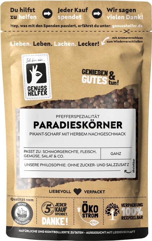 Paradieskörner, ganz, aromatischer Guinea-Pfeffer mit Produktbild 