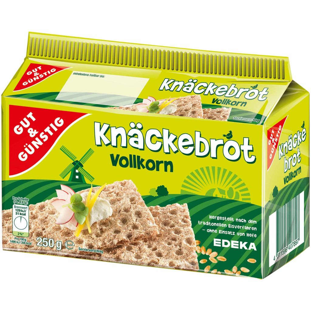 Gut & Günstig Vollkorn-Knäckebrot reich an Ballaststoffen Produktbild 