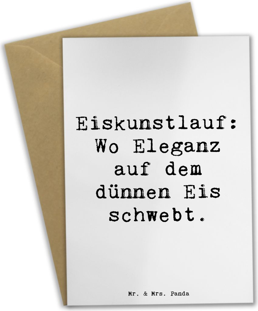 Mr. & Mrs. Panda Glückwunschkarte Spruch Eiskunstlauf Eleganz - Weiß - Geschenk, weihnachtskarten, zauberhaft, Pirouetten, Akrobatik, Sportart, o...