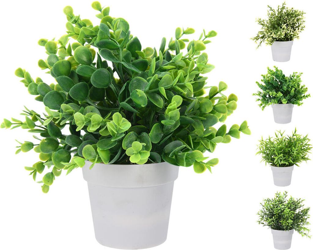 umelý kvet ZELENÝ v kvetináči, priemer 8,5 cm, výška 24 cm, Obrázok produktu 