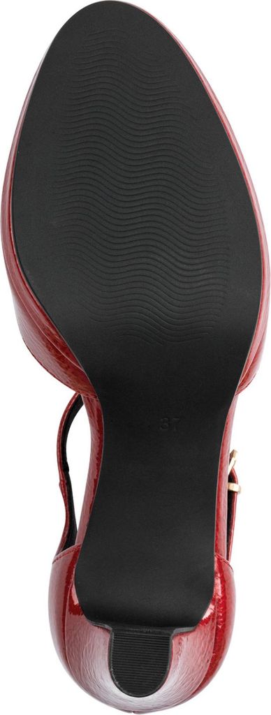 MARCO TOZZI Damen Pumps mit T-Riemen Plateau und Trichterabsatz 2-24419-45, Größe:39 EU, Farbe:Rot