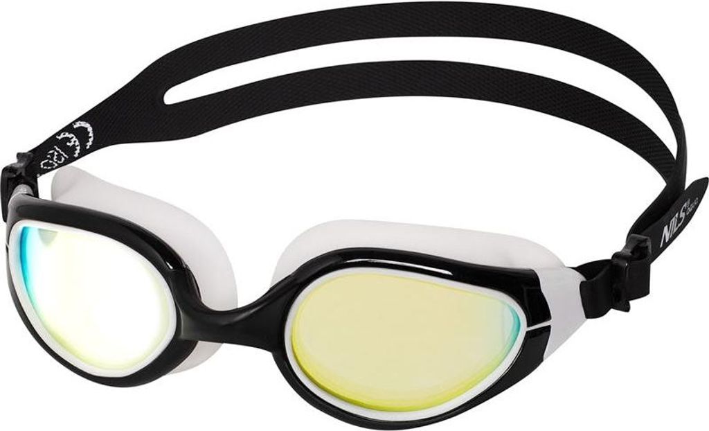 Schwimmbrille, Schwarz/Weiß, Antibeschlag, UV-Schutz