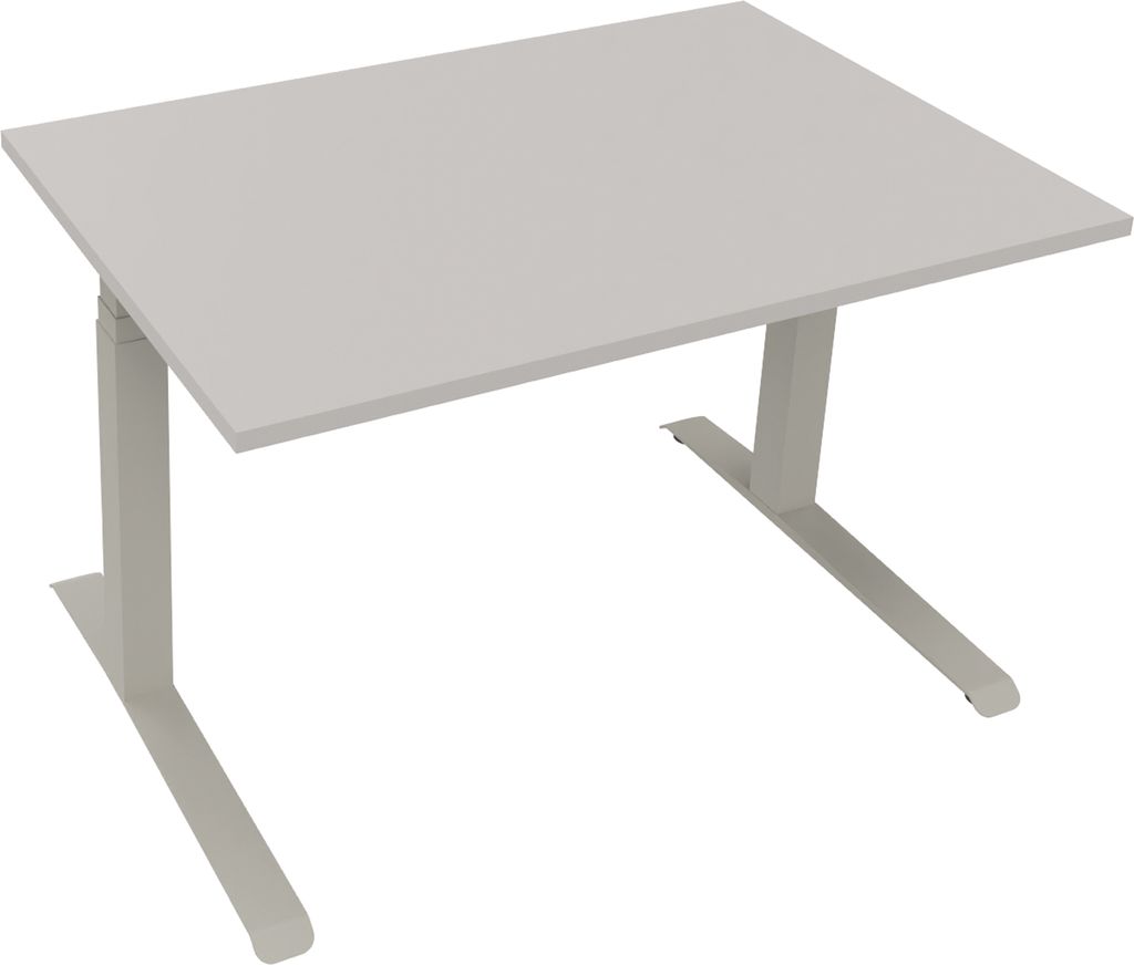 Sitz-/Stehtisch Kufe Doppels. Quad. B1200xT800xH645-1275 si/Lichtgrau