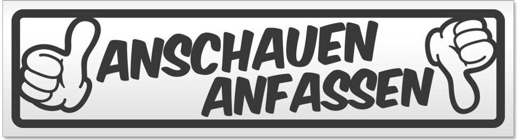 Kiwistar - Autoaufkleber - Dunkelgrau - 60 x 16 cm - Anschauen anfassen - Hinweis Aufkleber Sticker für Auto, Kfz, Fahrrad, PKW, LKW
