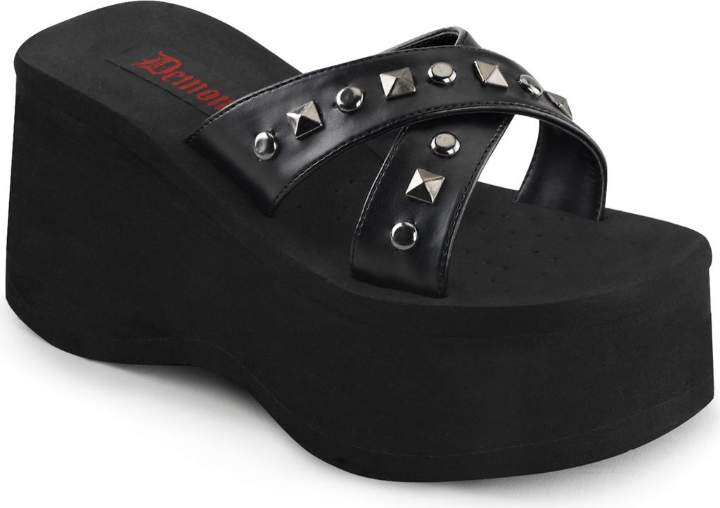 FUNN-29 Damen Slipper von DemoniaCult, Schwarz EU 39, US 9 Produktbild 