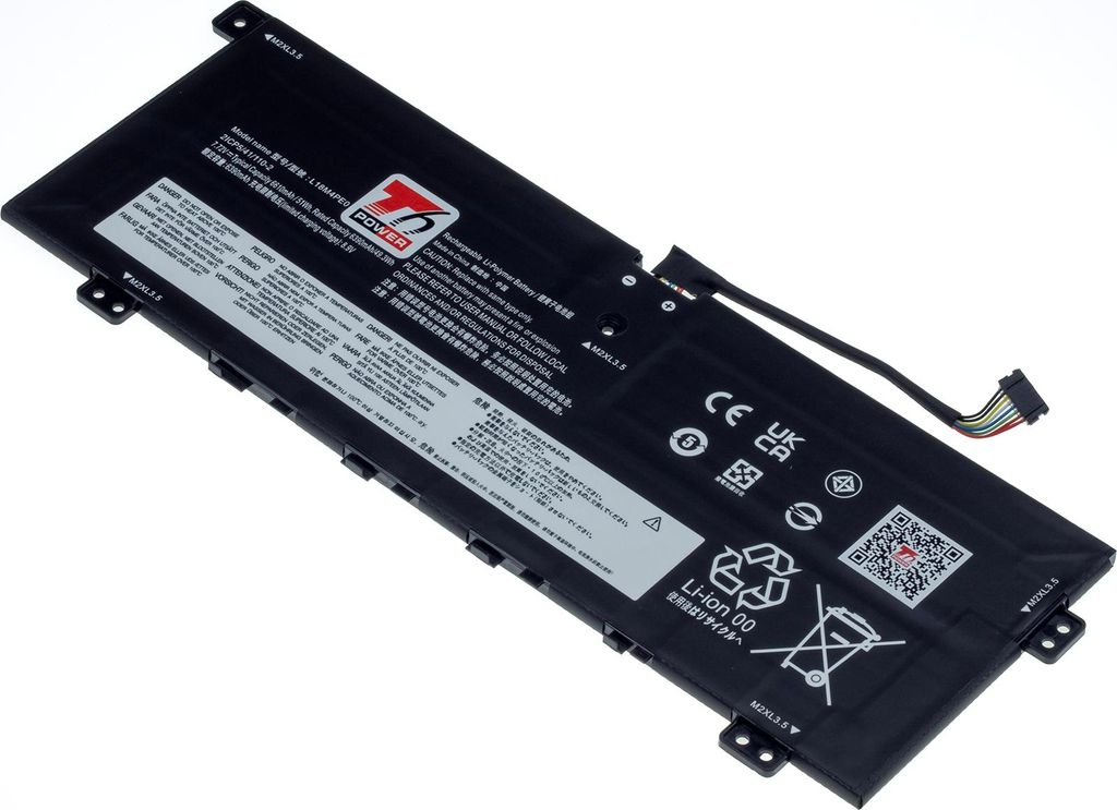 T6 Power Akku für Lenovo Laptop, Teilenummer 5B10W67296, Li-Poly, 7,72 V, 6610 mAh (51 Wh), schwarz