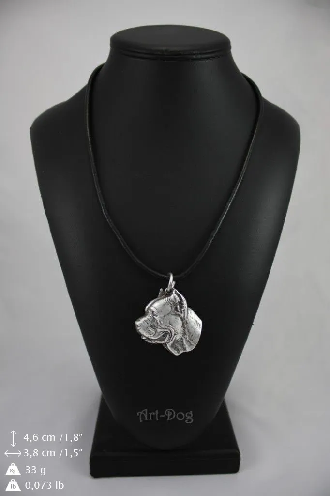 Bijou Chien Pendentif Cane Corso Argenté avec Collier de Marque Art-Dog